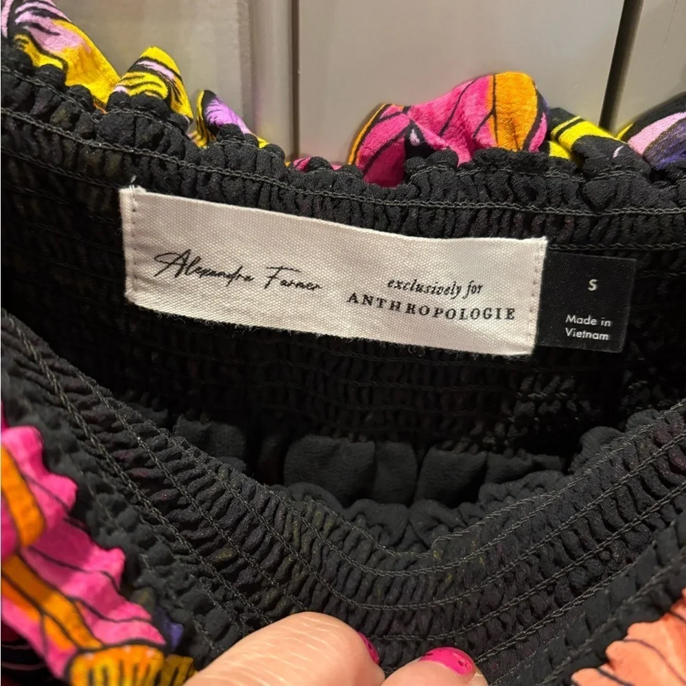 Anthropologie Alexandra Farmer Puff-Sleeved Blouse sz S - Picture 5 of 7